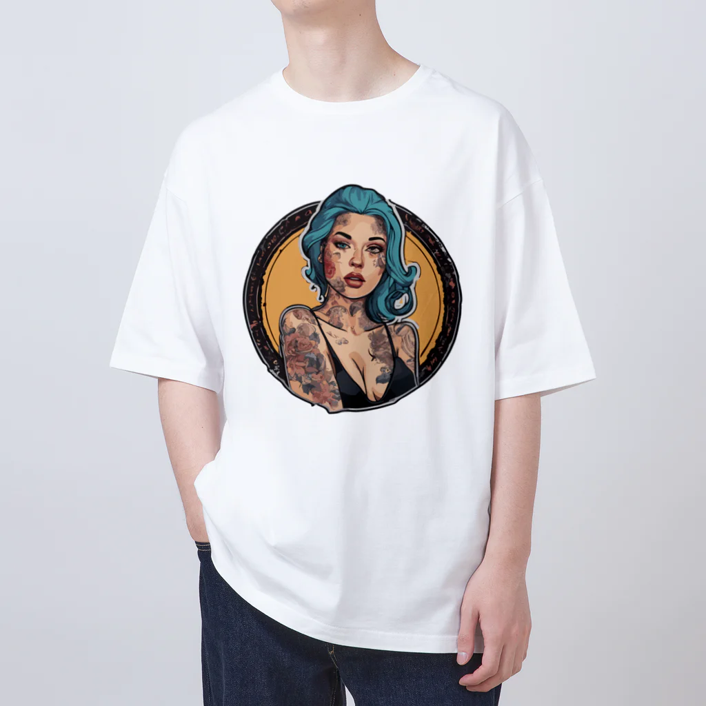 streetsnapのUrban Inked Chic、片面プリントTシャツ、期間限定 Oversized T-Shirt