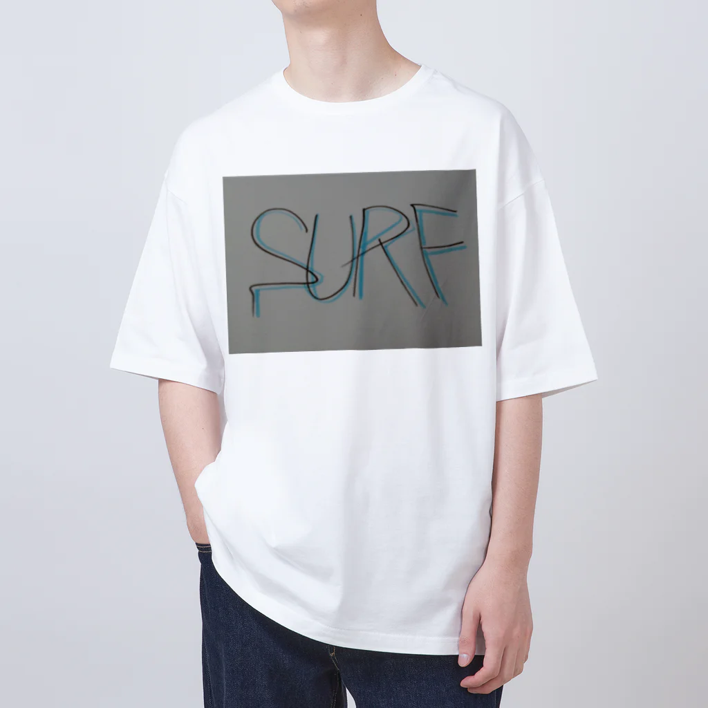 SURF810のSURF 文字(青影) オーバーサイズTシャツ