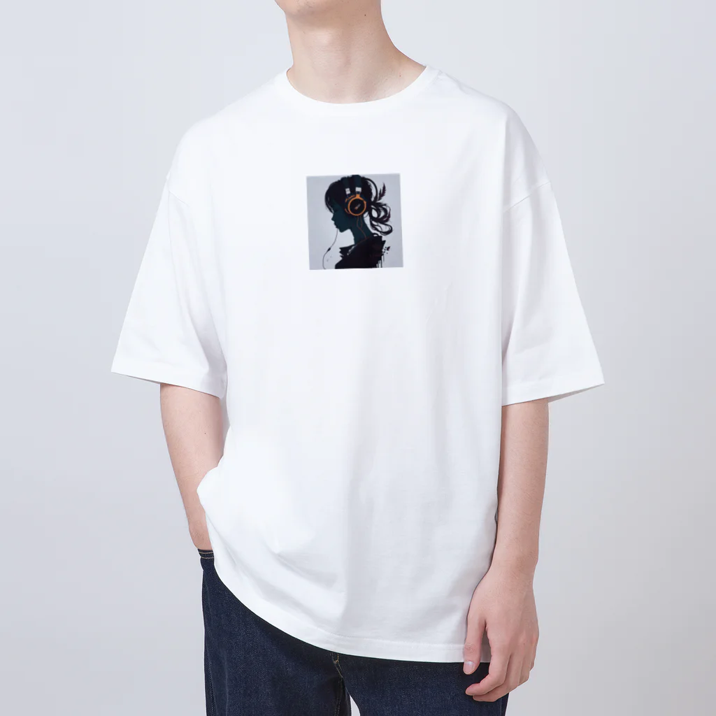 Daruma-StoreのHeadphones Girl A Oversized T-Shirt