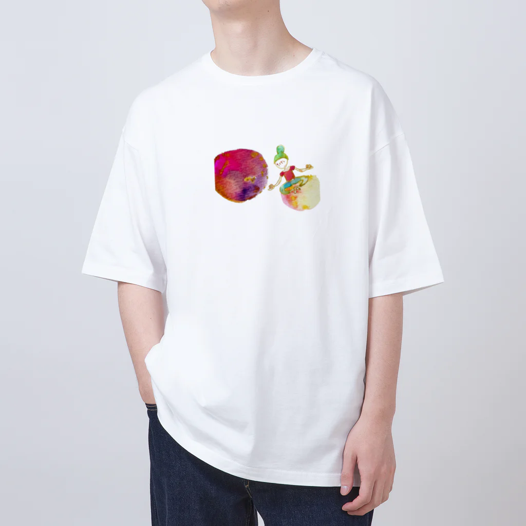 onmycolorの楽描き店のそばかすこちゃん on ball Oversized T-Shirt