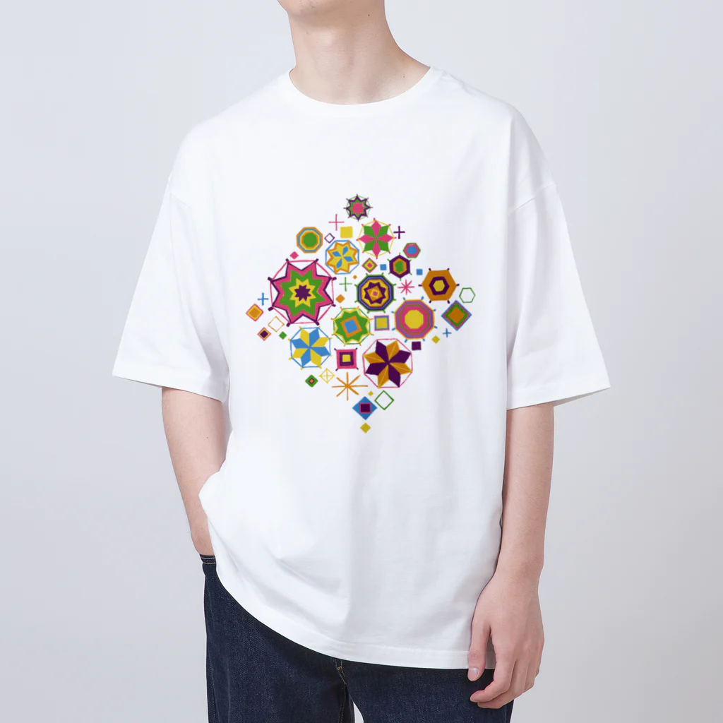 IZANAMI by Akane Yabushitaの東南アジアのチャーム（モン族カラー） オーバーサイズTシャツ