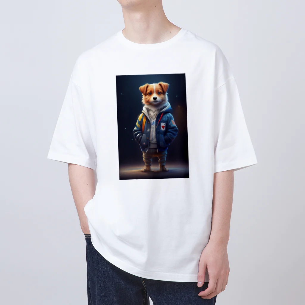 🔥AI art shop🔥のやんちゃな学生風の子犬 Oversized T-Shirt