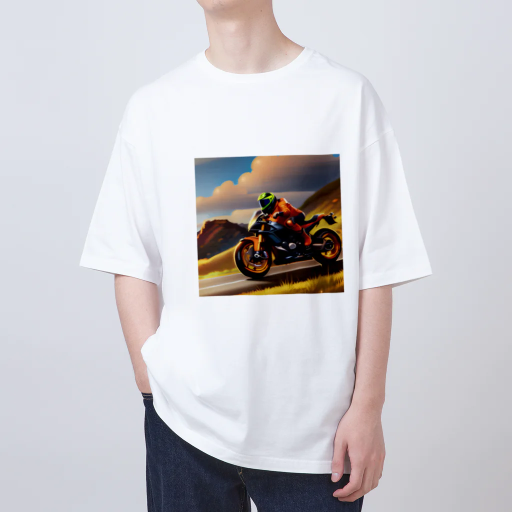 GSXRのバイクで走る オーバーサイズTシャツ