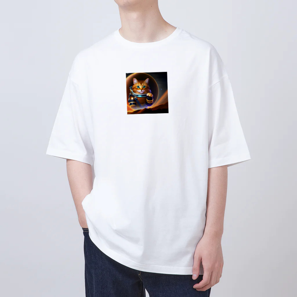 Mzaki_70のspace cat Oversized T-Shirt