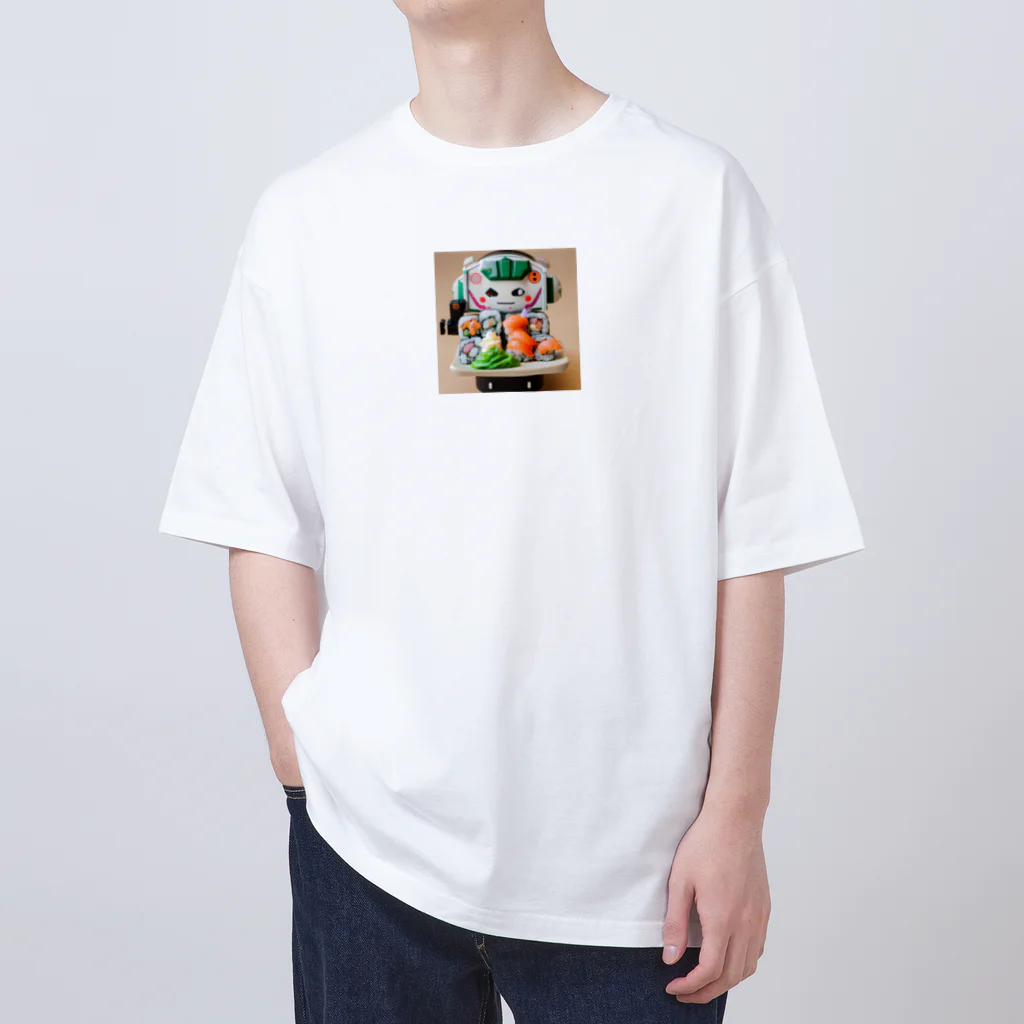 ネオ｜爆速AIクリエイターのお店のお寿司メカ×かわいいイラストグッズ Oversized T-Shirt