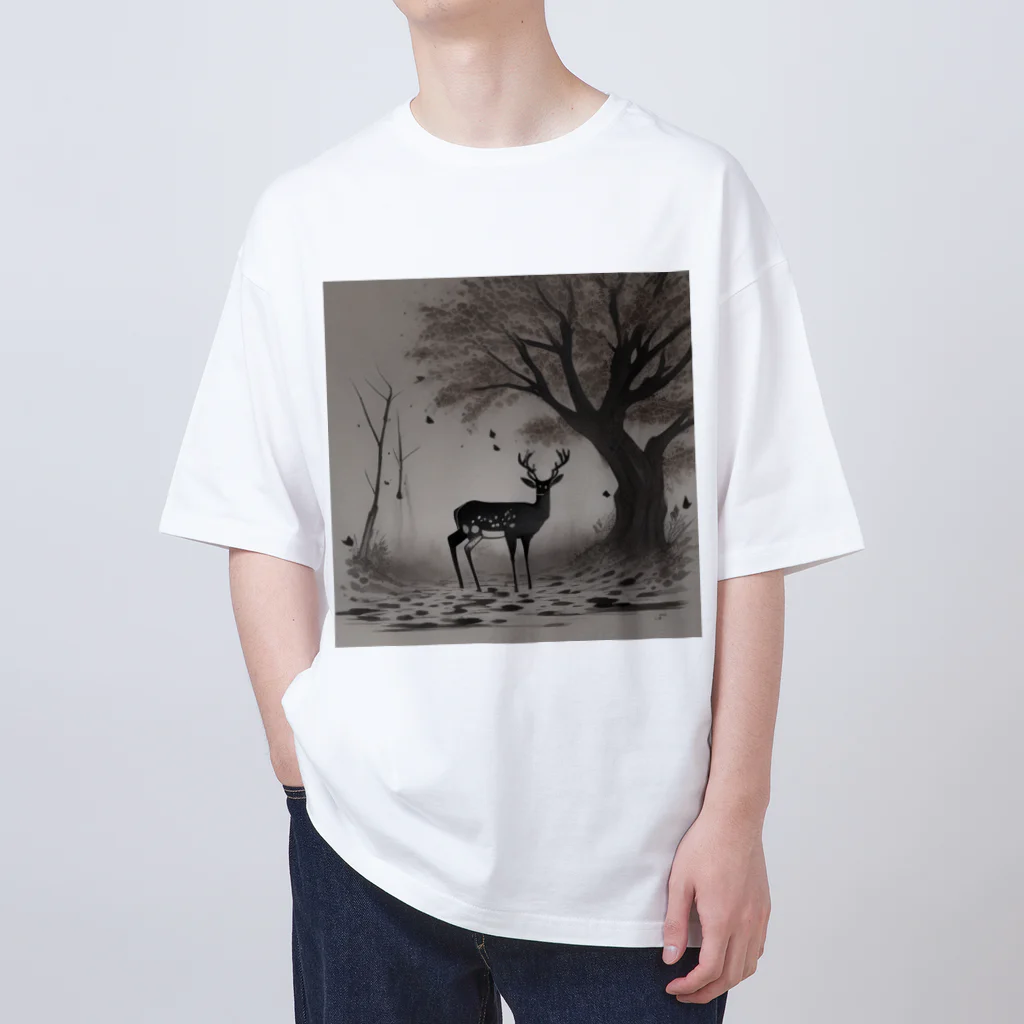 Ki-nacoの鹿と枯れ葉 Oversized T-Shirt