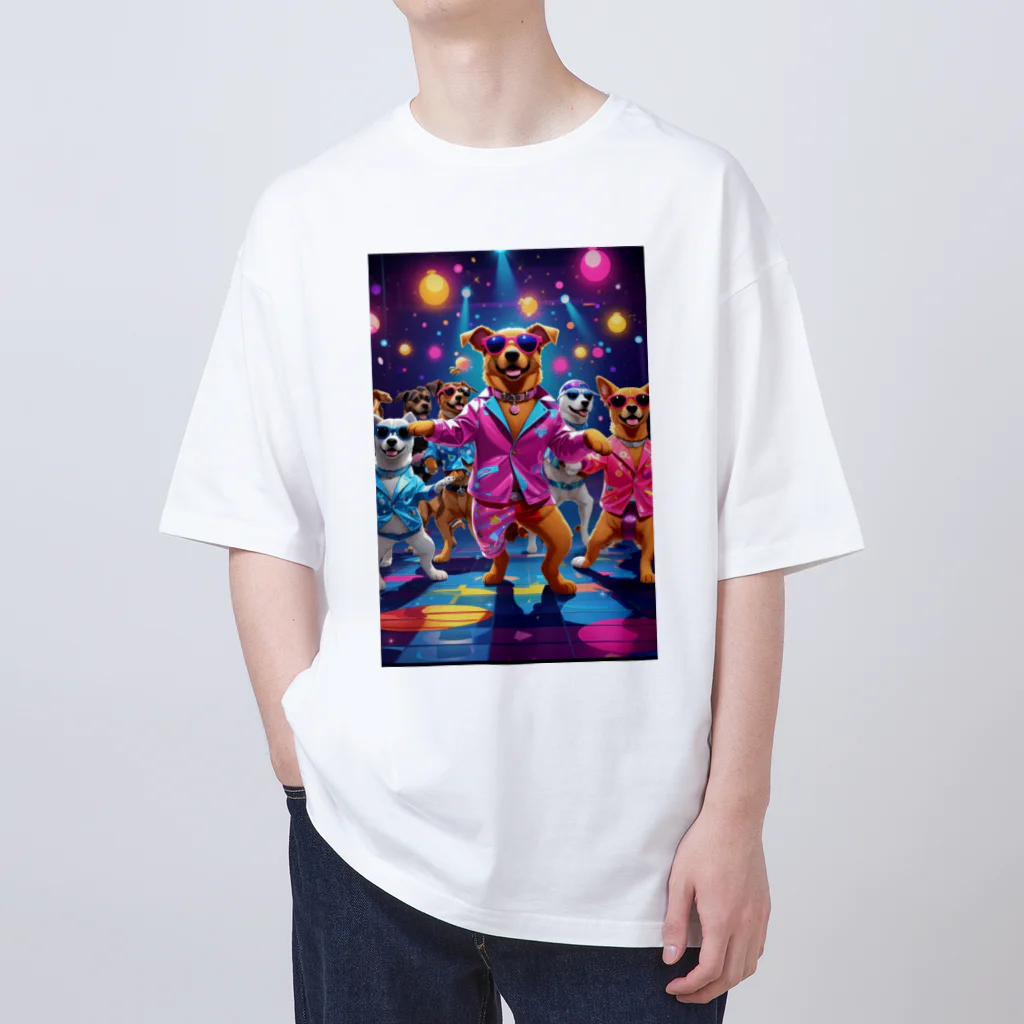 jrjrjrのドッグ・ダンシング・ディスコ オーバーサイズTシャツ