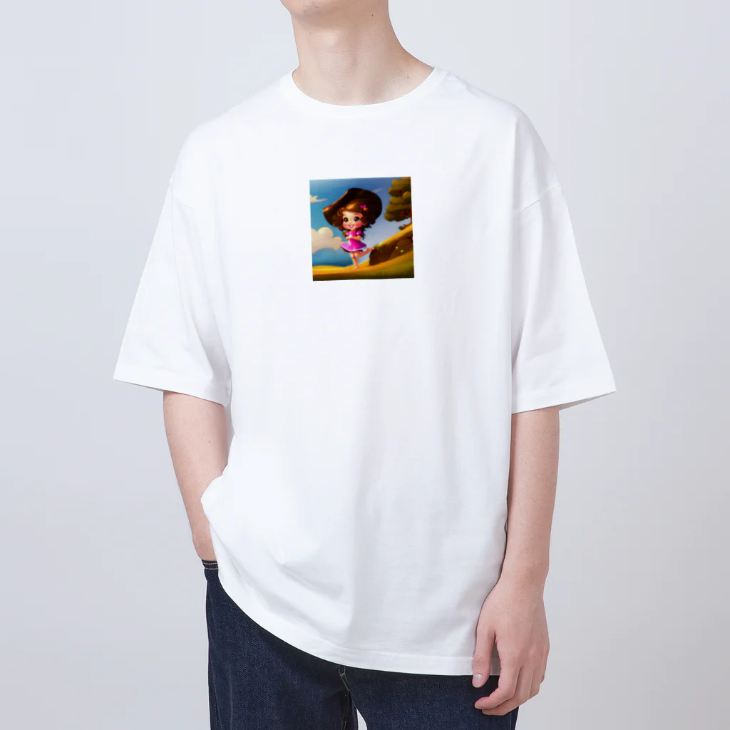 ryuji2618のハッピーガール Oversized T-Shirt