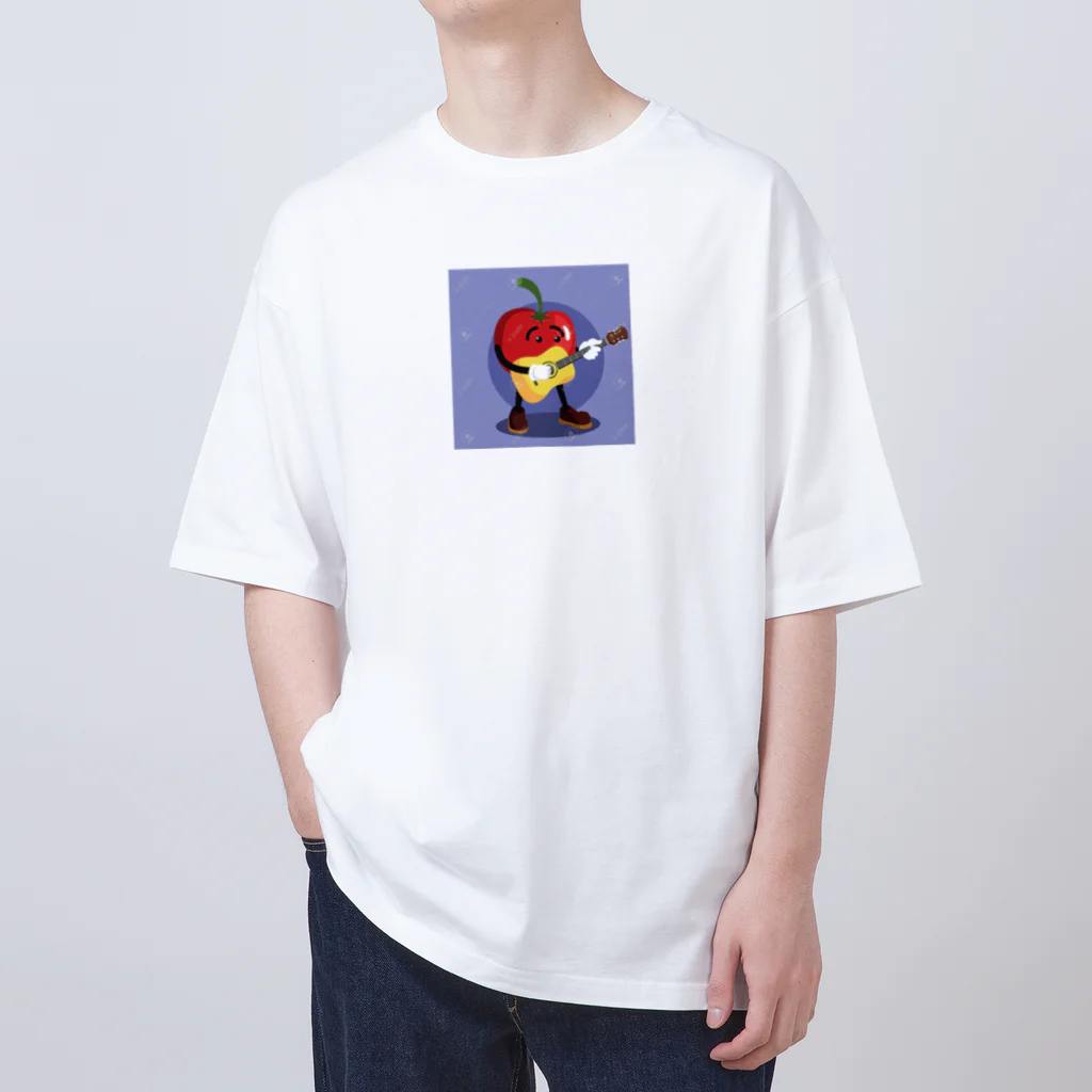 satomatoのイラストのギターを弾くトマトくん Oversized T-Shirt