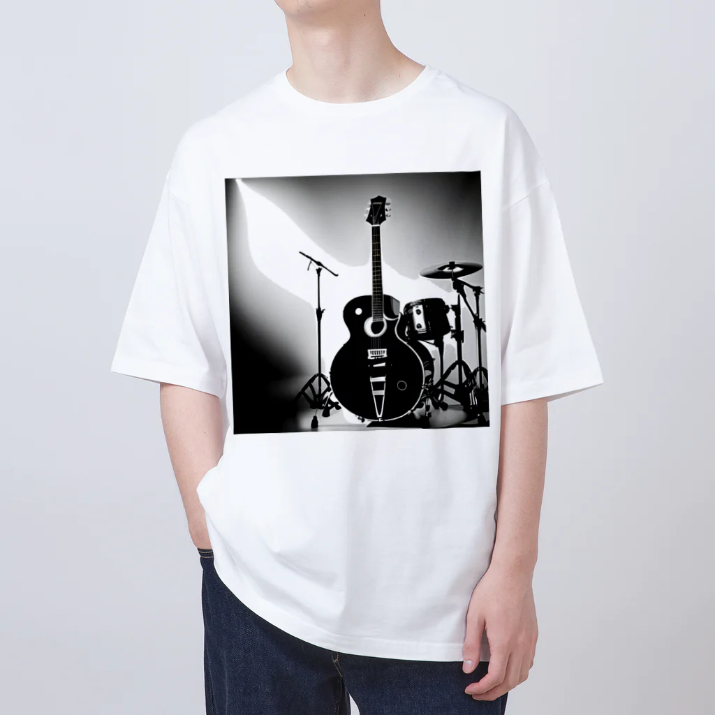 animaltennensuiの音楽の心・白黒で描かれた情熱の瞬間 Oversized T-Shirt