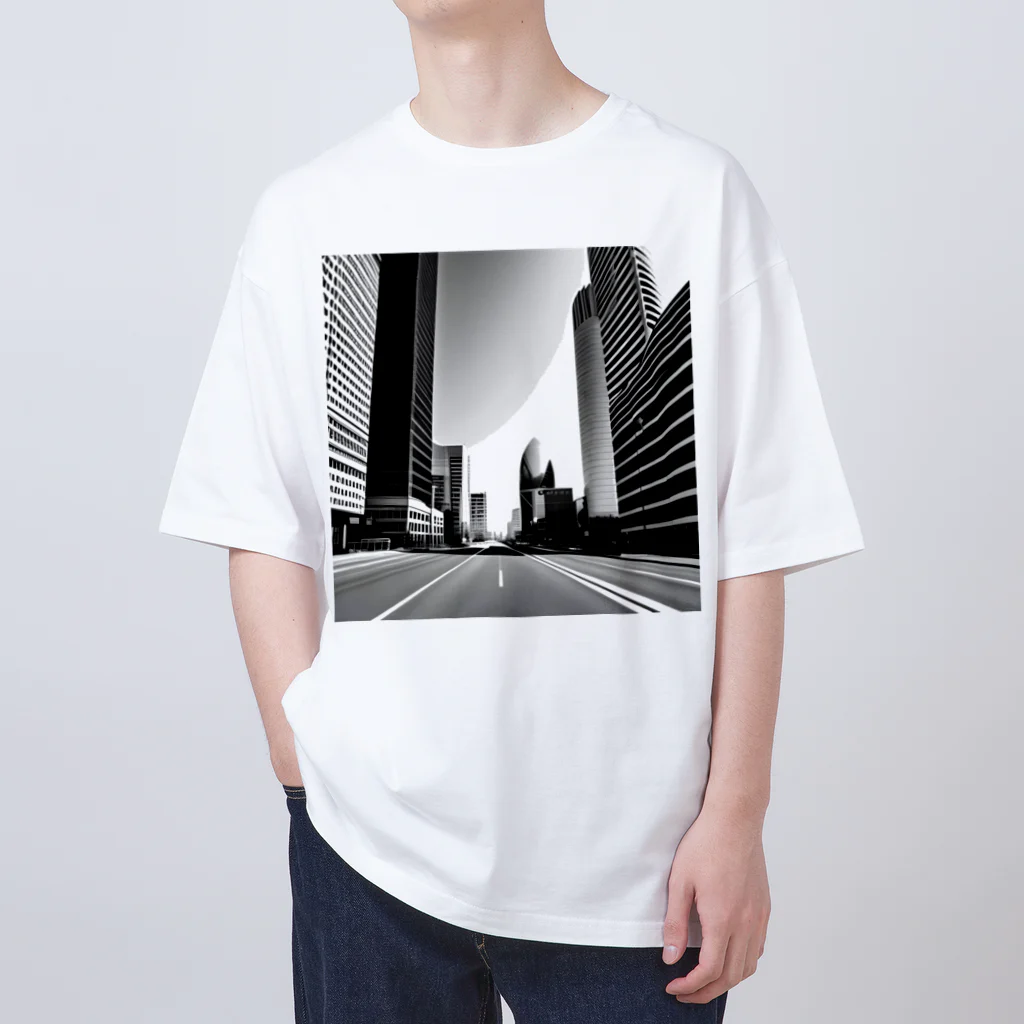 animaltennensuiの都市の鼓動：白黒で描くアーバンスケープ Oversized T-Shirt