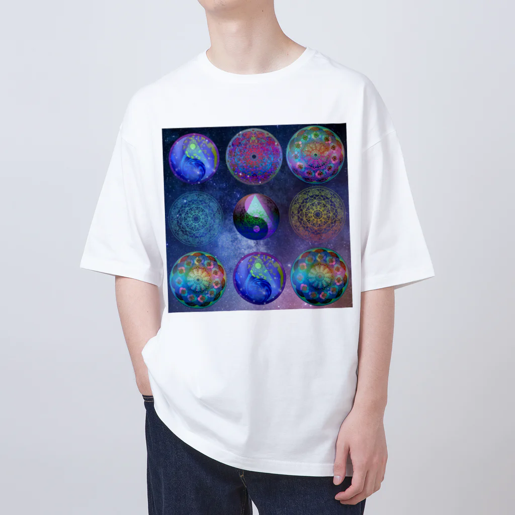 💖宇宙整体♪🌈♪こころからだチャンネル♪💖の母星回帰曼荼羅スペシャル オーバーサイズTシャツ