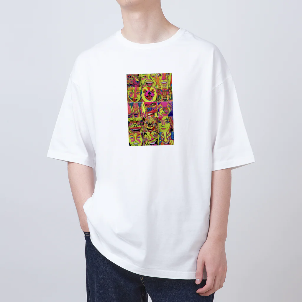 動物絵 Jamanakocic storeのJamanakocic カラフルアート Oversized T-Shirt