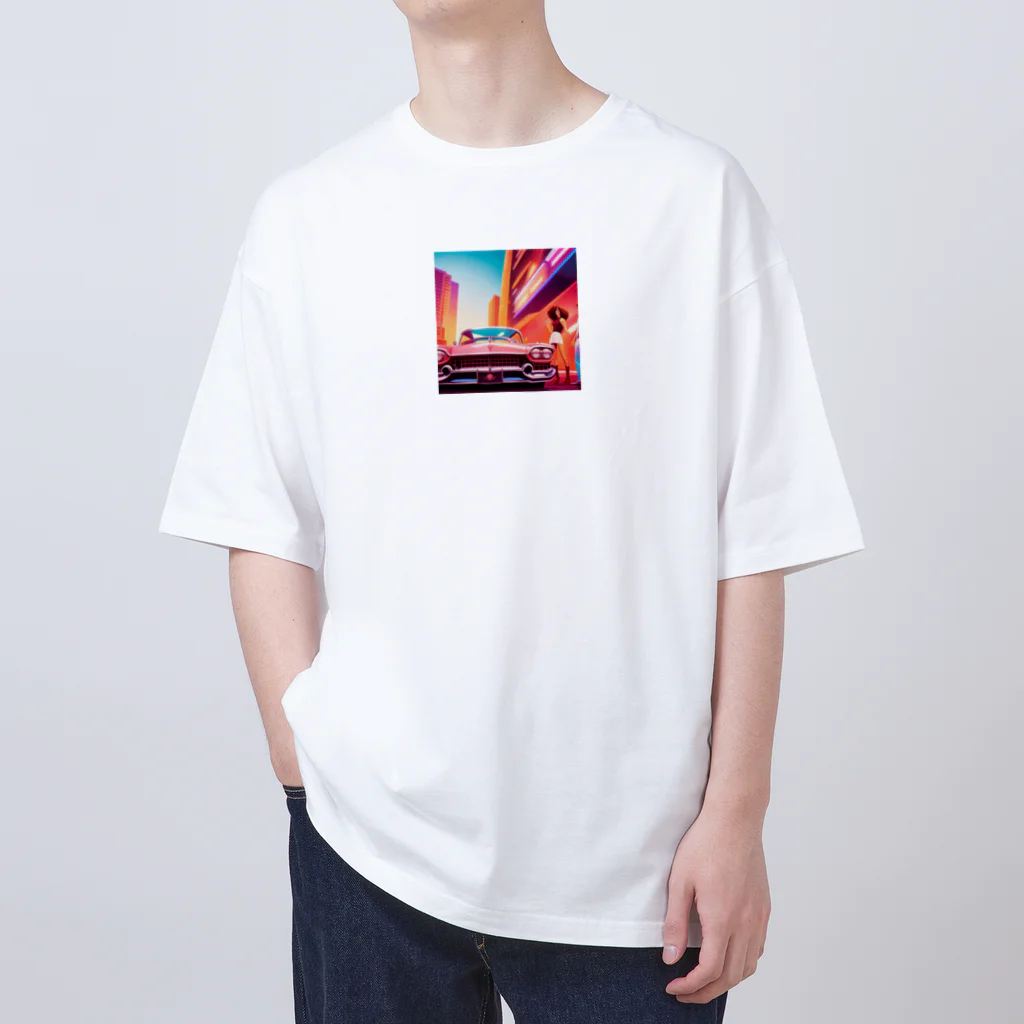 enjoy-itemsの赤いアメ車 Oversized T-Shirt