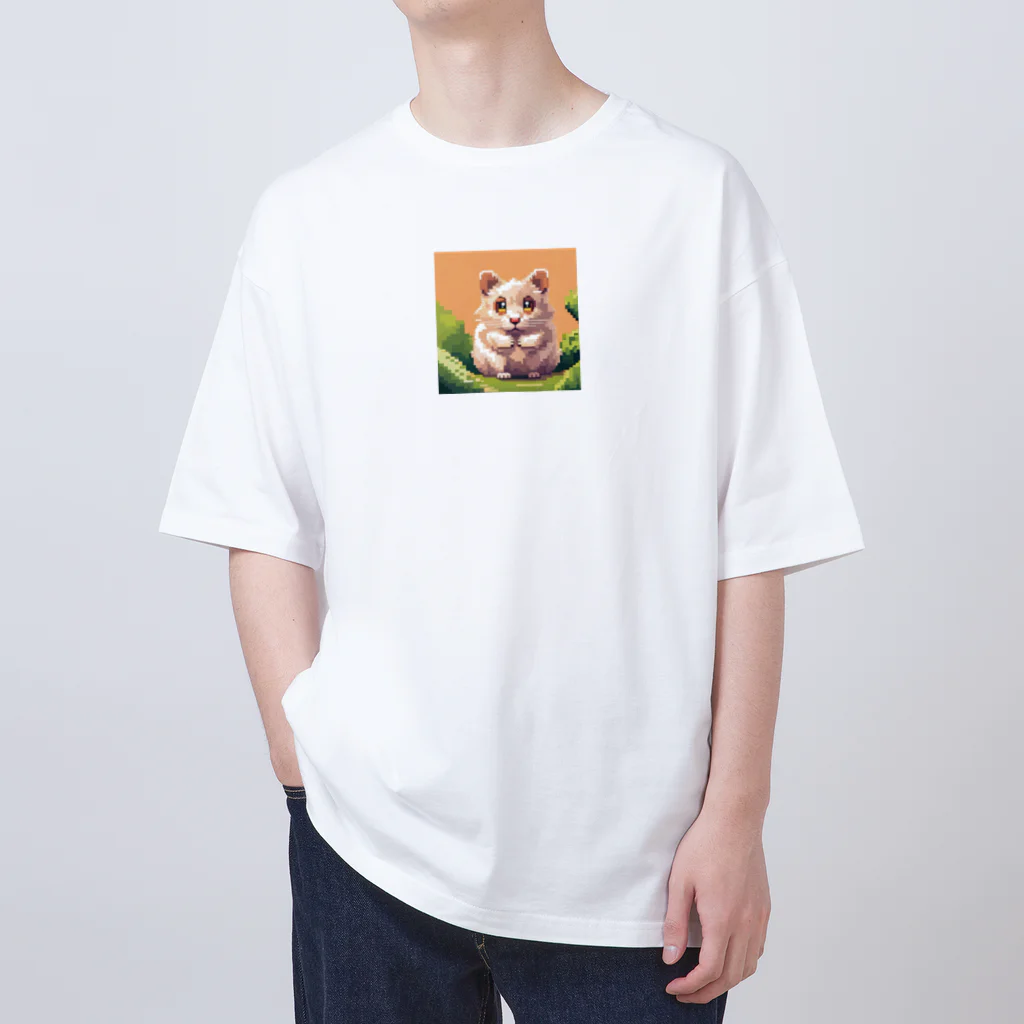 love-mczのドット絵のハムスター オーバーサイズTシャツ