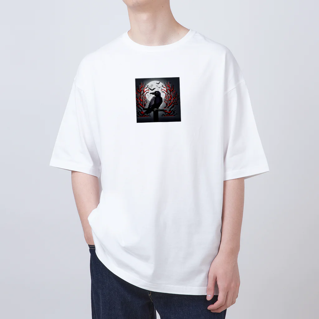 henohenomohejiadのドット絵のホラーなカラス Oversized T-Shirt