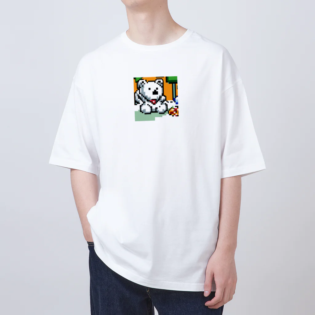 KAWAKAMI-SENTAROUの寂しがりやのドットシロクマ Oversized T-Shirt