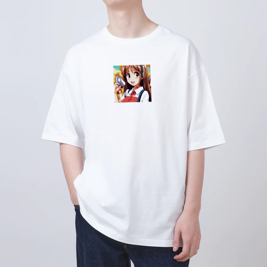 🎨デザイン宮殿🛍️のヘッドホン美少女 オーバーサイズTシャツ