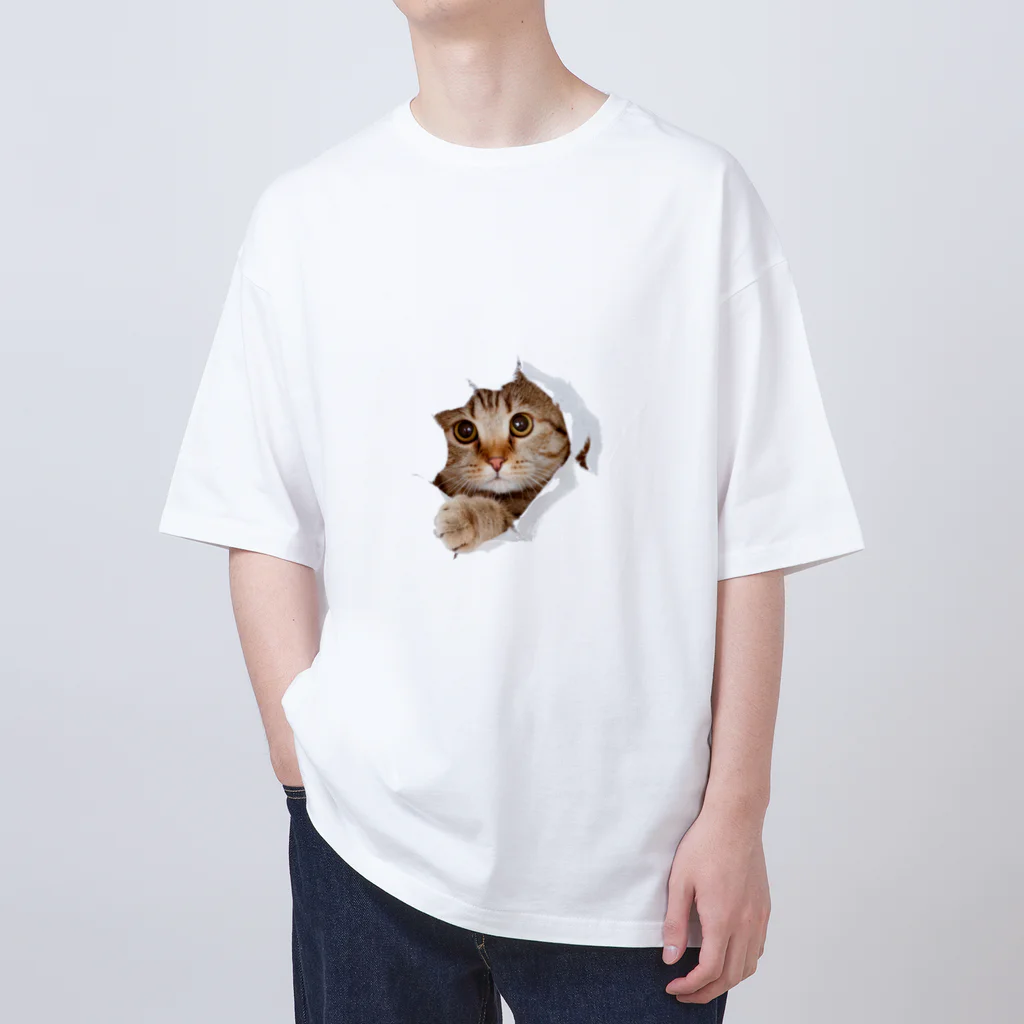 ただの猫好きのWhite Free Cute Funny Cat T-shirt Oversized T-Shirt