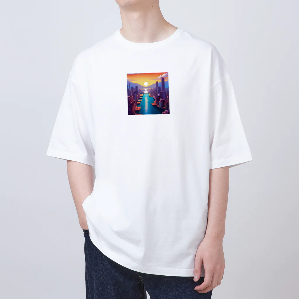 pixel-martの夕日 オーバーサイズTシャツ