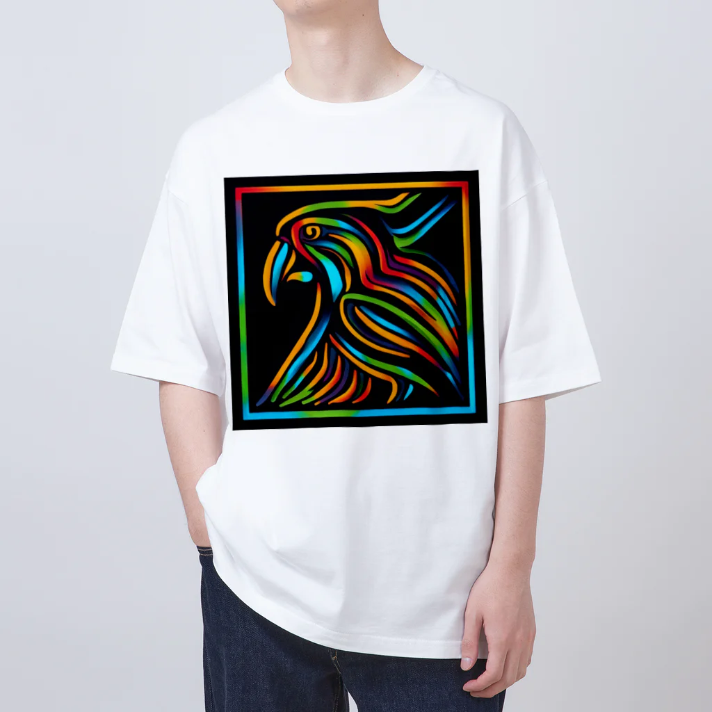 ikubohのナスカの地上絵「オウム」インスパイア08 Oversized T-Shirt