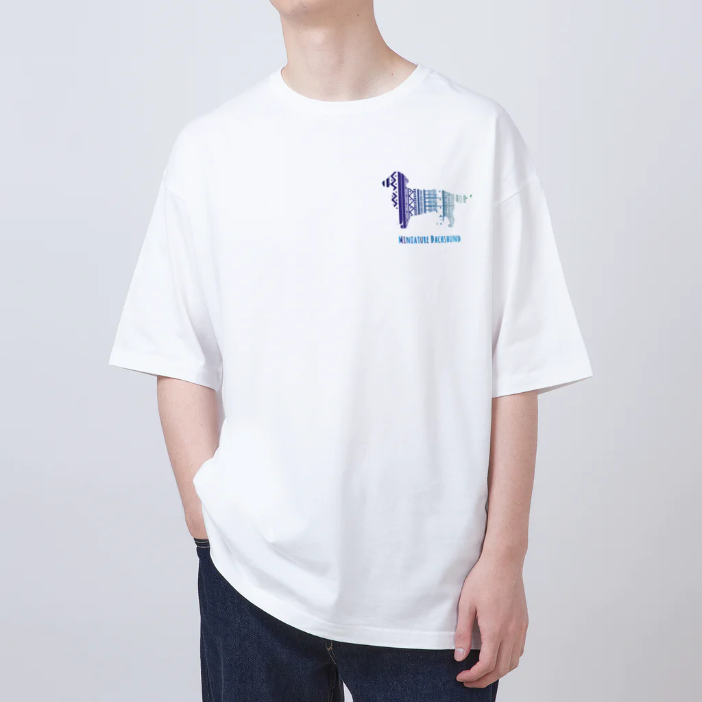 AtelierBoopの波ーミニチュアダックス Oversized T-Shirt