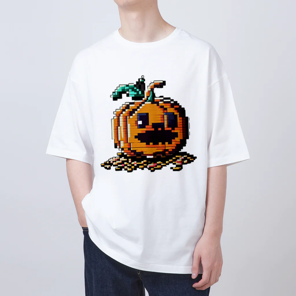 朱音琴音のドット絵のハロウィンかぼちゃのおばけ Oversized T-Shirt