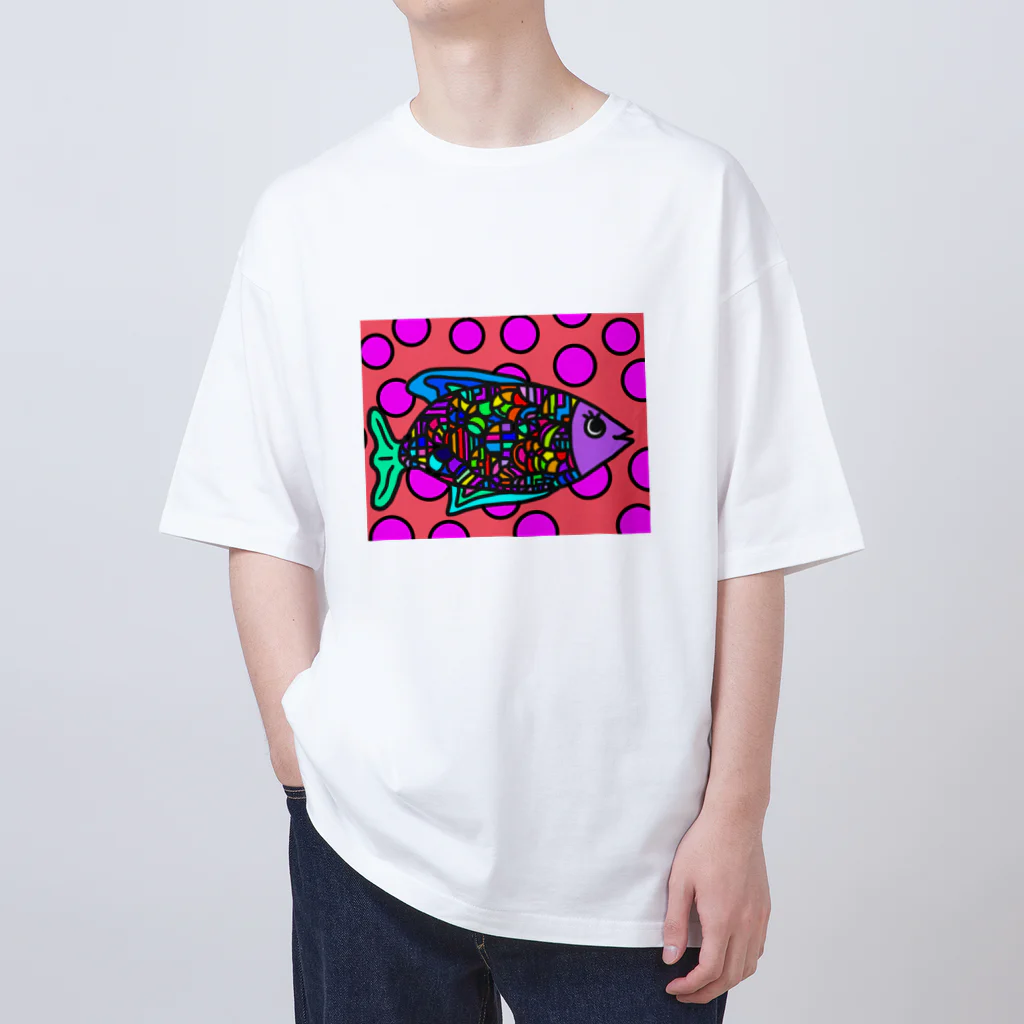 omusubiartのカラフルフィッシュ Oversized T-Shirt