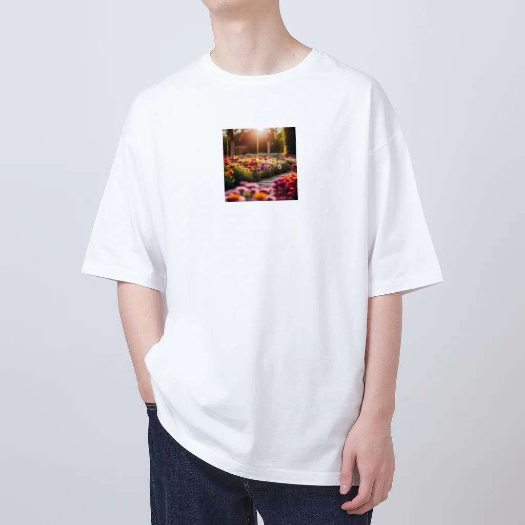 ワンダーワールド・ワンストップのフラワーガーデンのデザイン Oversized T-Shirt