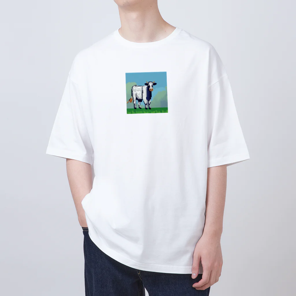 ki1962のドット絵で描かれた牛のプレミアムグッズ オーバーサイズTシャツ