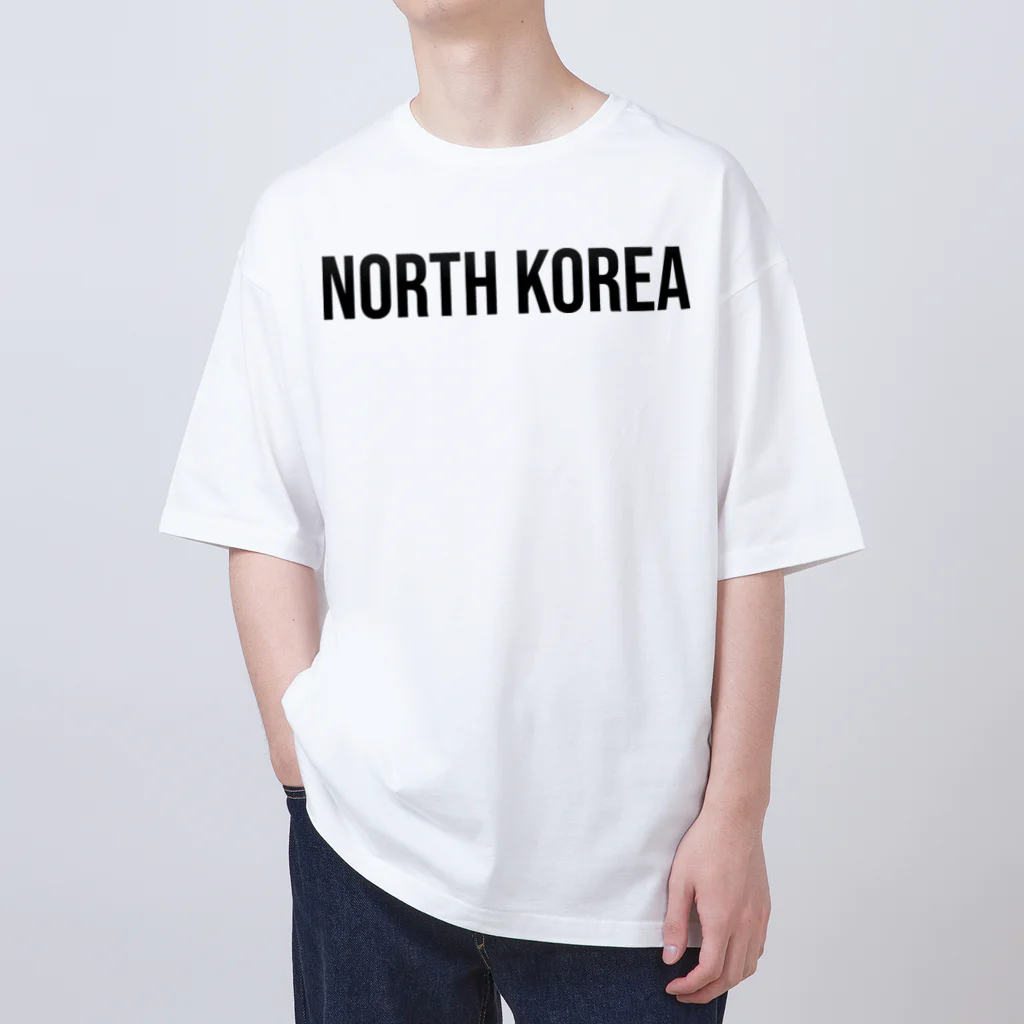 ON NOtEの北朝鮮 ロゴブラック オーバーサイズTシャツ