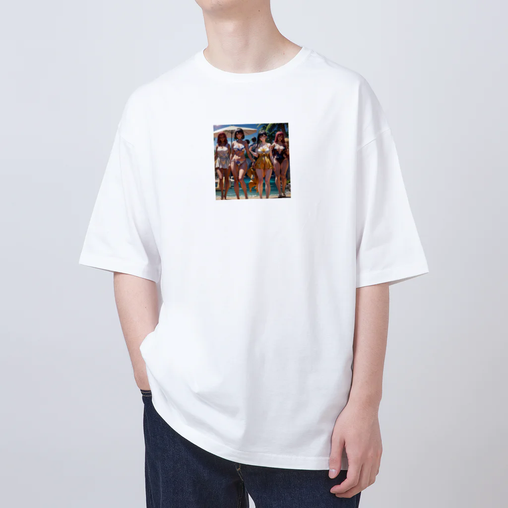 ki1962の浜辺で撮った仲の良い4姉妹のプレミアムグッズ Oversized T-Shirt