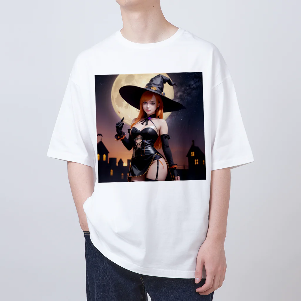 AIデザイングッズ販売　Akiba-treasure（アキバトレジャー）のハロウィン美女 オーバーサイズTシャツ