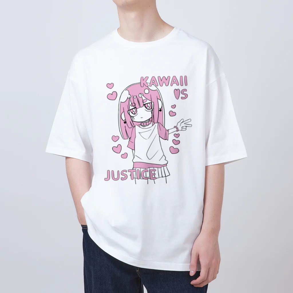 ライカのお店屋さんのKAWAII女の子（桃色） オーバーサイズTシャツ