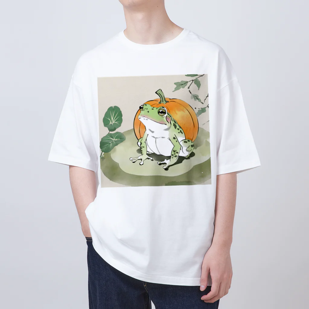 aoking_の和カエルかぼちゃ2 Oversized T-Shirt