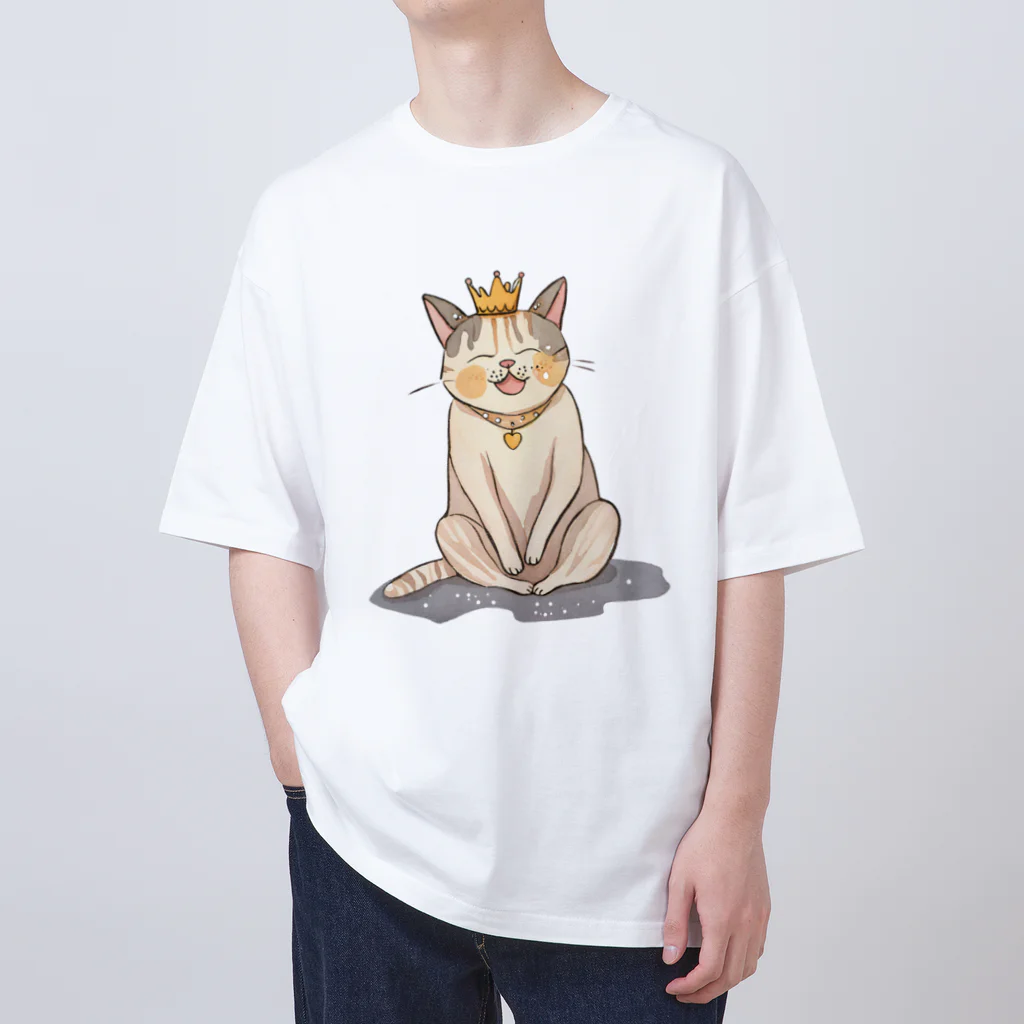 Mystery Cat Worldの王冠ミスティネコ Oversized T-Shirt