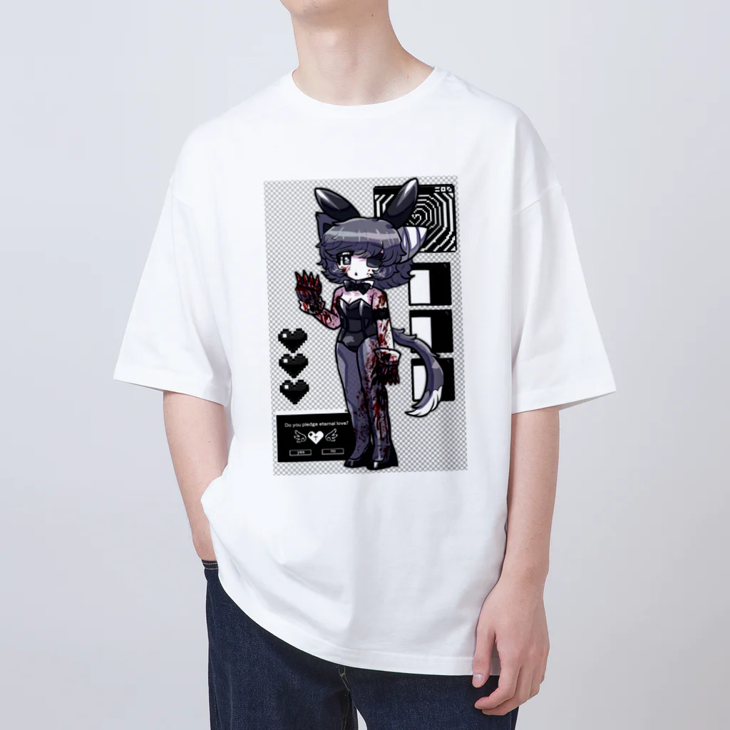 ムラサキゲジゲジのオンラインショップの黒バニーマカロン Oversized T-Shirt