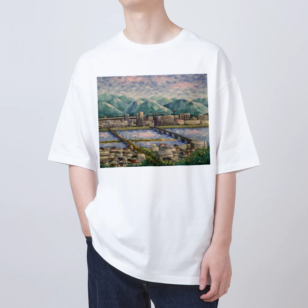 アクリル絵のfuの国宝級の景色 Oversized T-Shirt