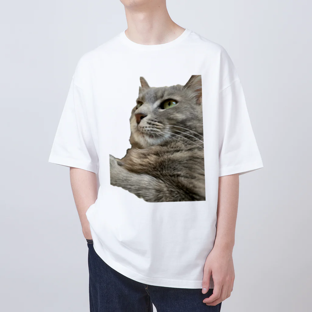 グレージュ猫ロッタン🐈‍⬛の緊張ロッタン Oversized T-Shirt