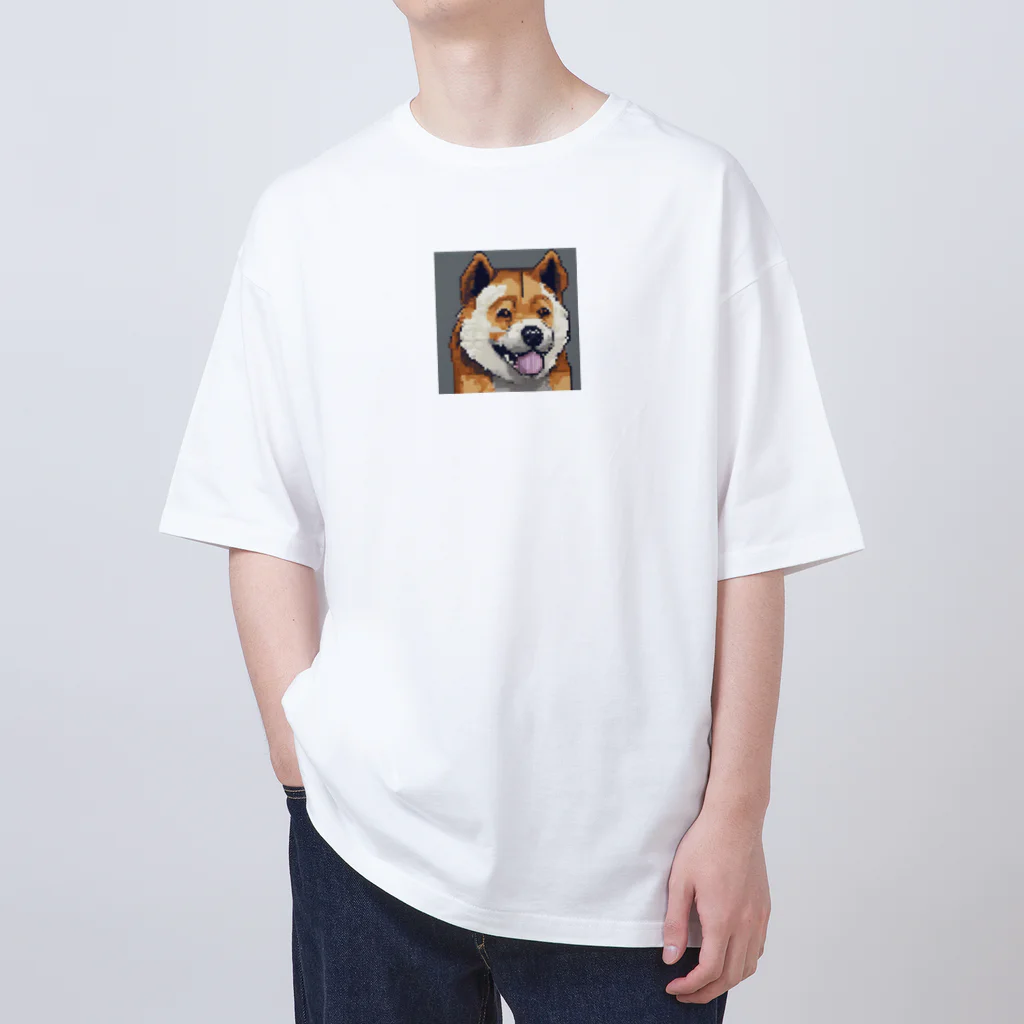 ドットドッグのドット絵の犬 オーバーサイズTシャツ