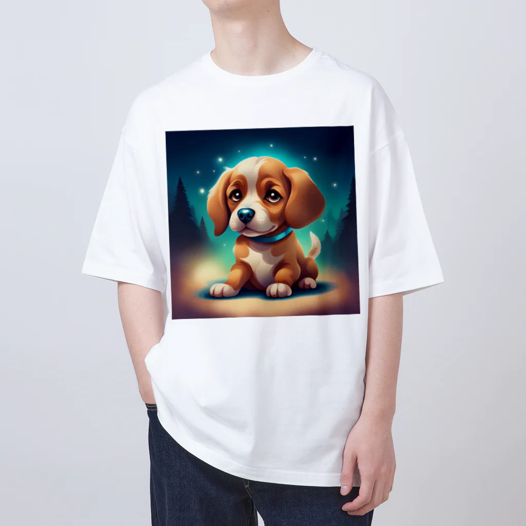 春乃遊羽アイディアイラストショップの可愛い犬のイラスト オーバーサイズTシャツ