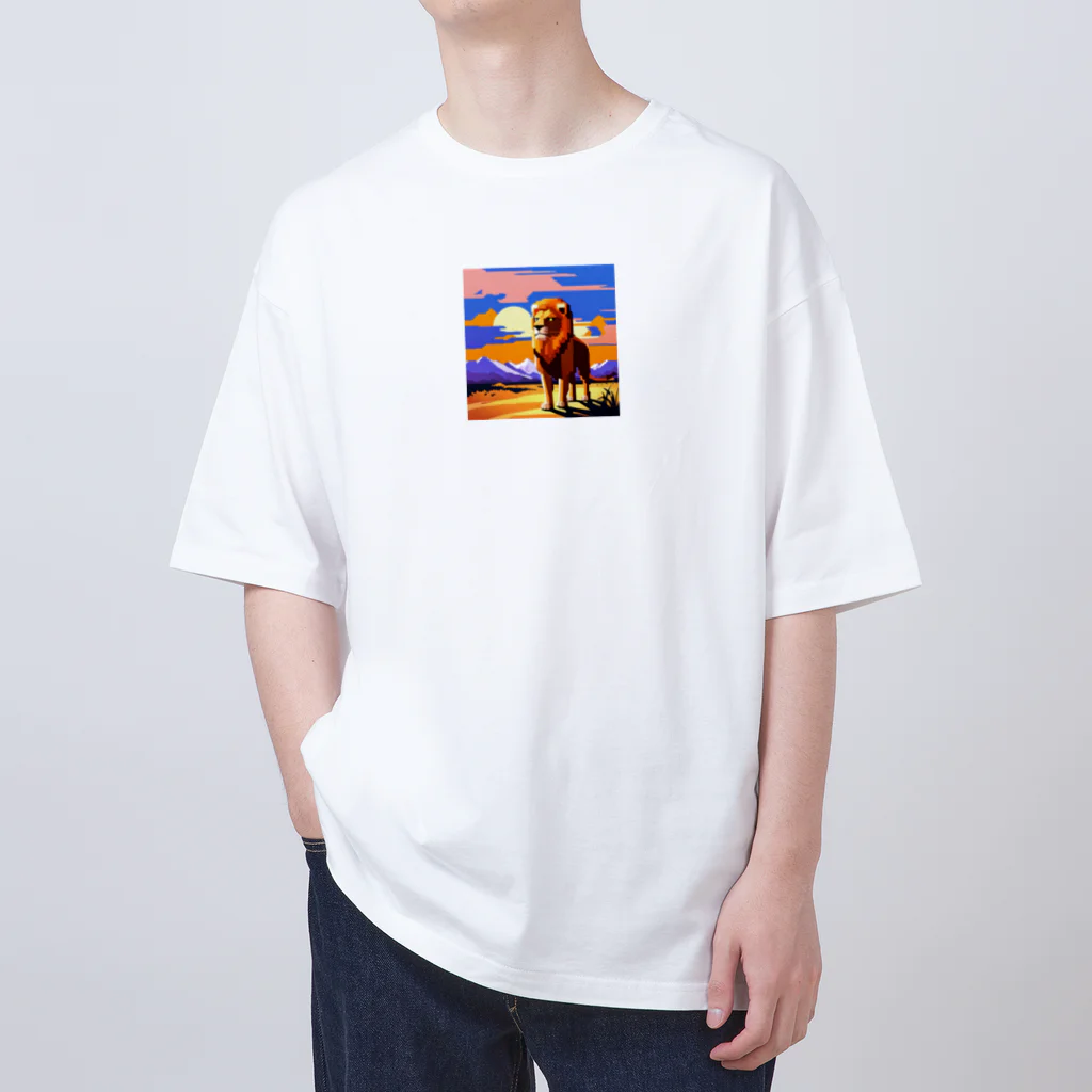 フリーダムの勇ましいライオン　ピクセルアート Oversized T-Shirt