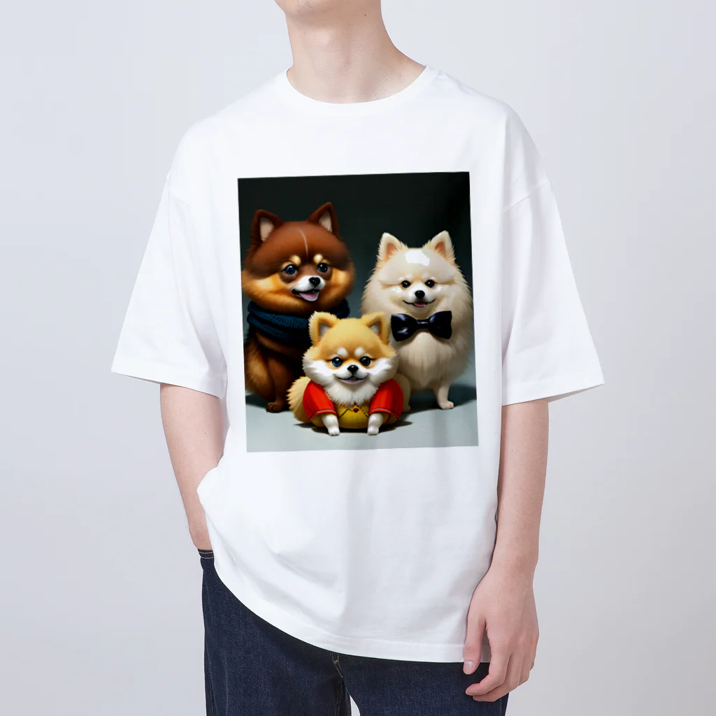 Pom-Dog'sのポメラニアンファミリー Oversized T-Shirt