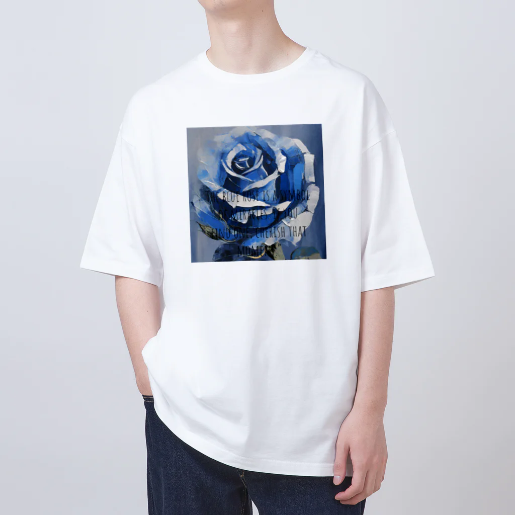 Rebelideaの青いバラ Oversized T-Shirt