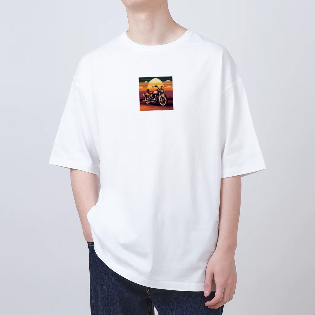 毎日がにゃんとも幸せ マサッチShopのレトロバイクドット　夕日編　№３ Oversized T-Shirt