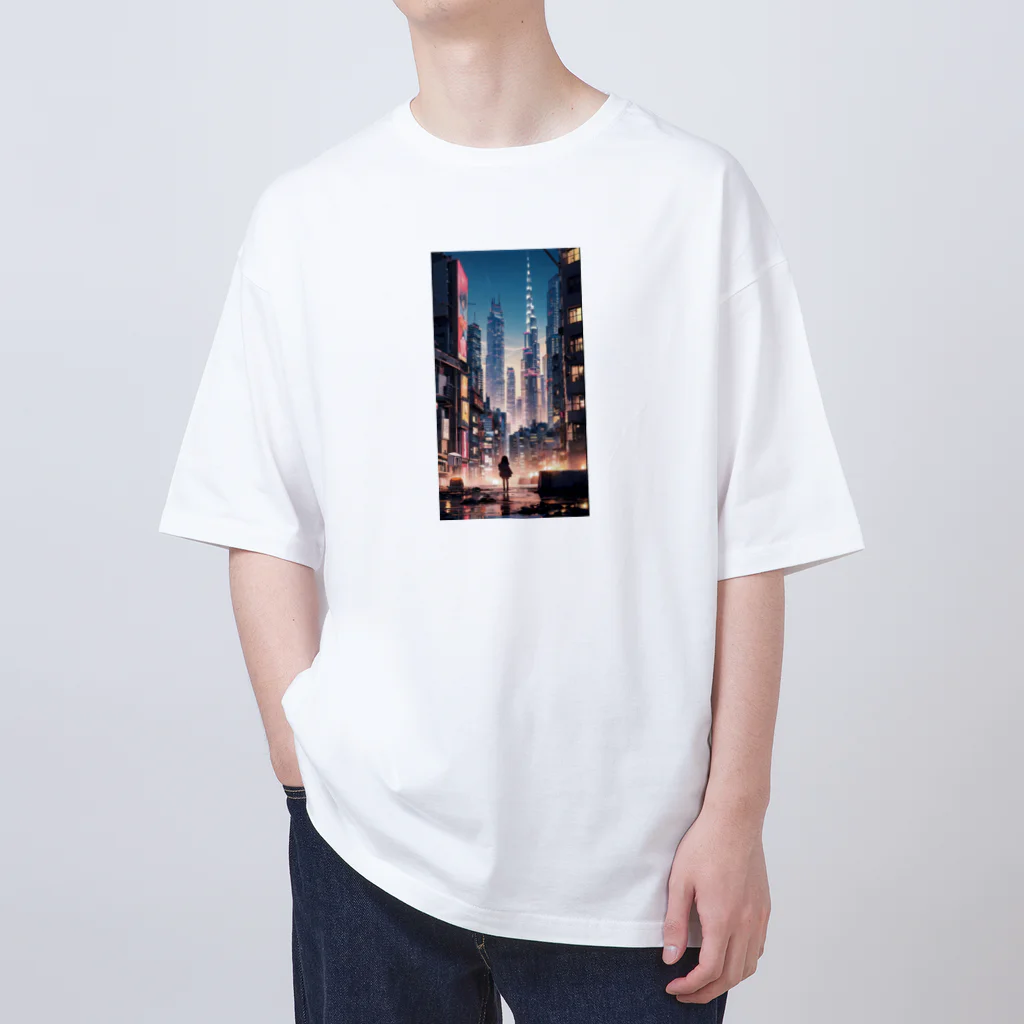 AI職人👨‍🏭のAI「ディストピアに希望の光」 Oversized T-Shirt