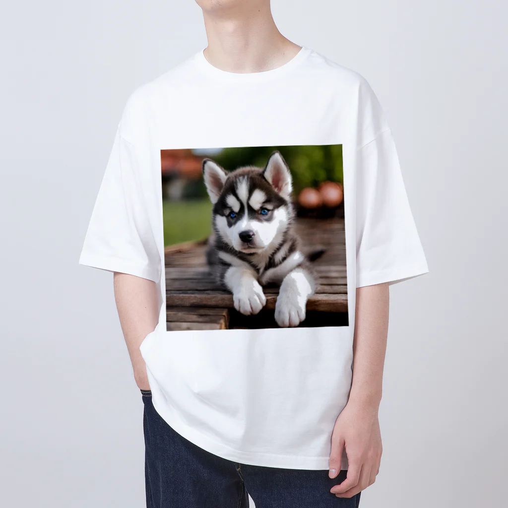 Kybeleのシベリアンハスキーの子犬のグッズ Oversized T-Shirt