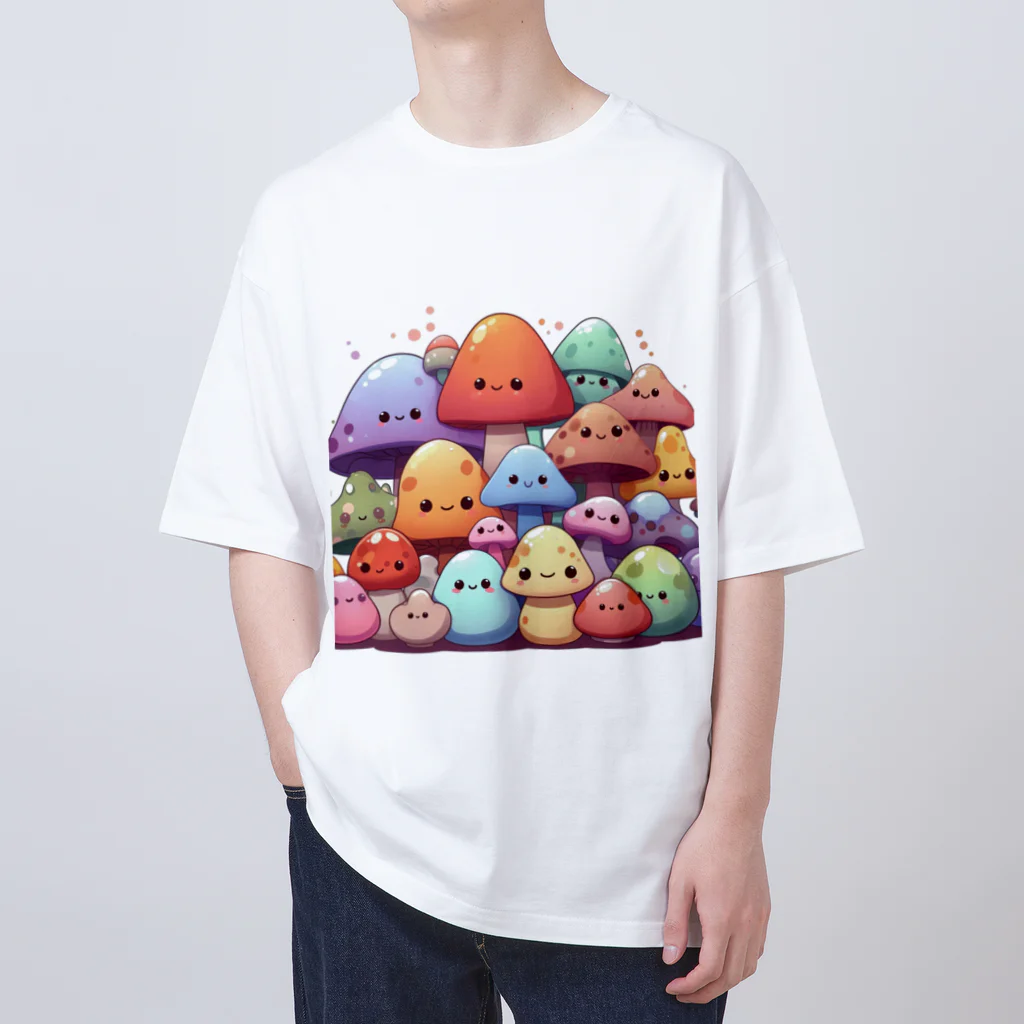 nipachamaのはみだしきのこちゃん オーバーサイズTシャツ