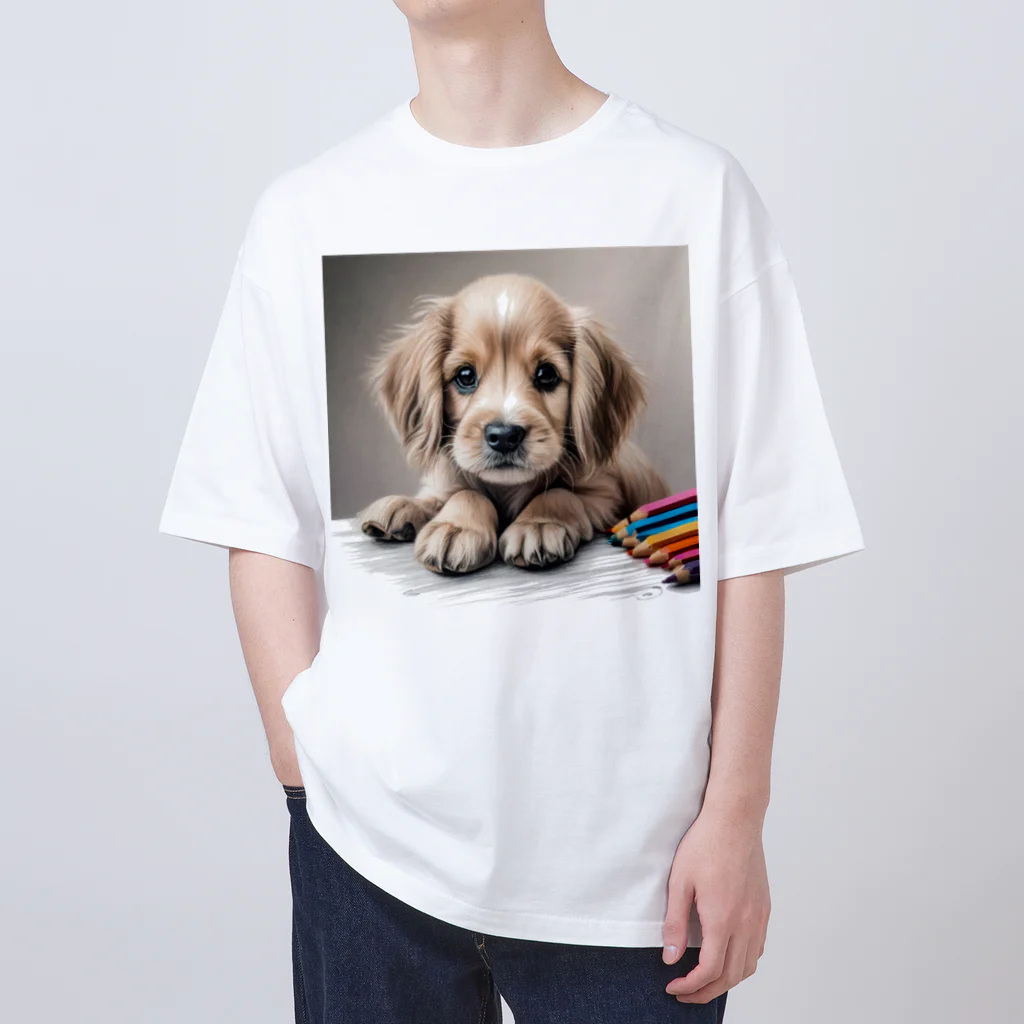 つぶらな瞳の子犬グッズ屋さんのつぶらな瞳の可愛い子犬② オーバーサイズTシャツ