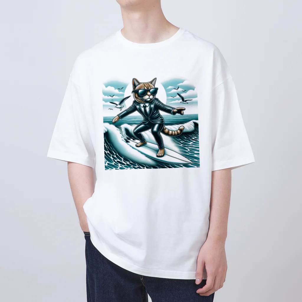 Cats-loveのサーフィンエグゼクティブキャット オーバーサイズTシャツ